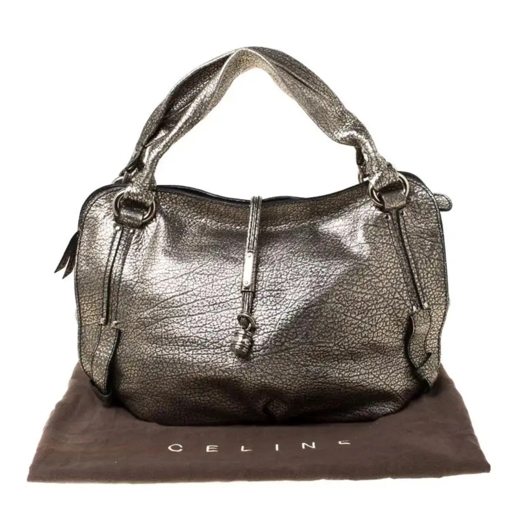 Celine Metallic Leather Medium Bittersweet Hobo
